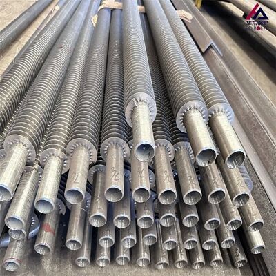 مبادل حراري بأنبوب زعانف حلزوني مسنن صلب من الفولاذ المقاوم للصدأ مضاد للرماد