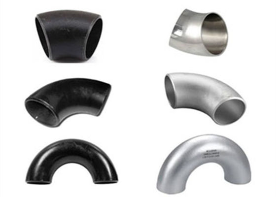 8 "SCH80 أنابيب غلاية فولاذية الكوع / SS 90 درجة كوع BW B16.9 لوحة سوداء